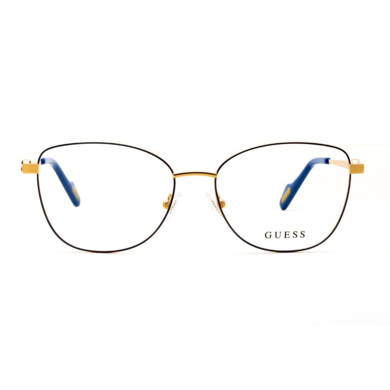 Buy Guess Eyewear For Women With Shiny Light GoldBlue Alloy Metal