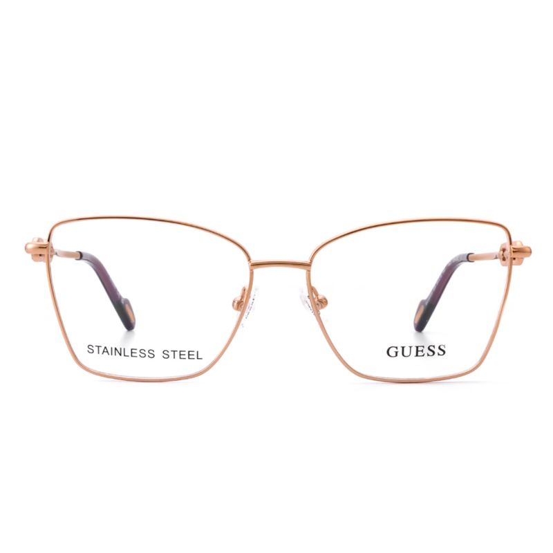 Buy Guess Eyewear For Women With Shiny Rose Gold Stainless Steel Frame