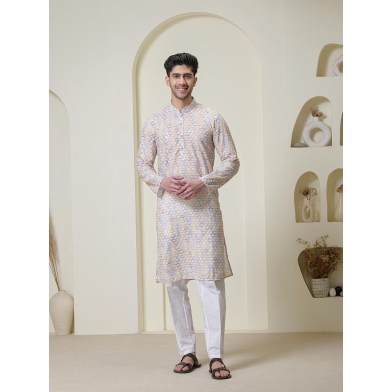 SATWAA Sunrise Serenity Printed Men Kurta (36)