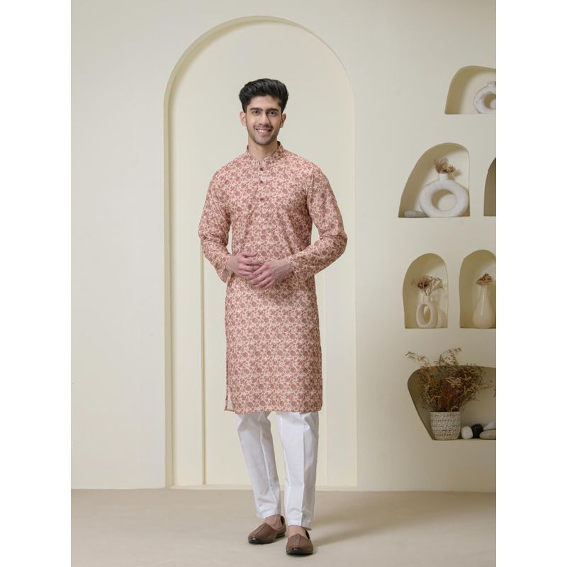 SATWAA Blossom Brown Printed Men Kurta (36)