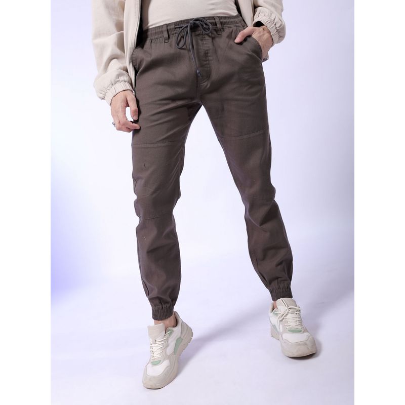 The Indian Garage Co Men Slim Fit Solid Mid-Rise Joggers (30)