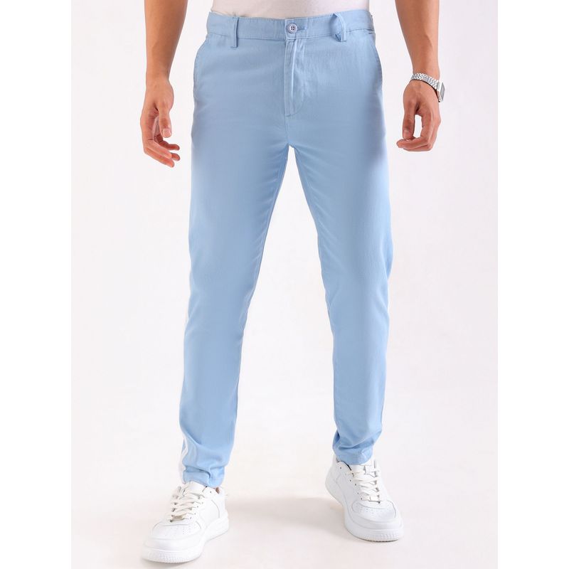 The Indian Garage Co Men Slim Fit Colourblocked Mid-Rise Stretchable Chinos (30)