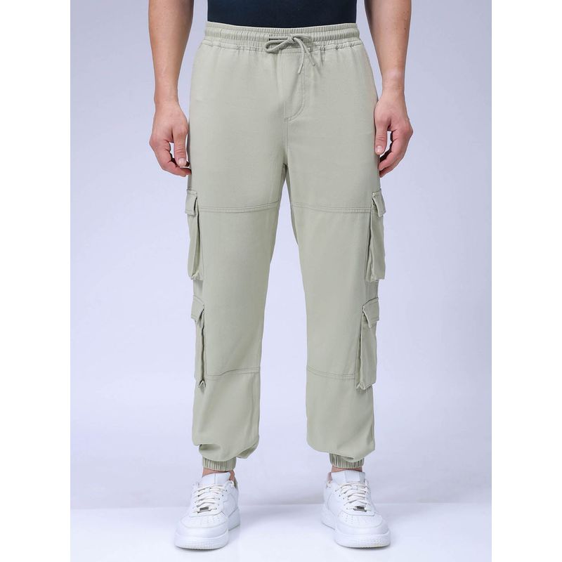 The Indian Garage Co Men Regular Fit Solid Mid-Rise Joggers (28)
