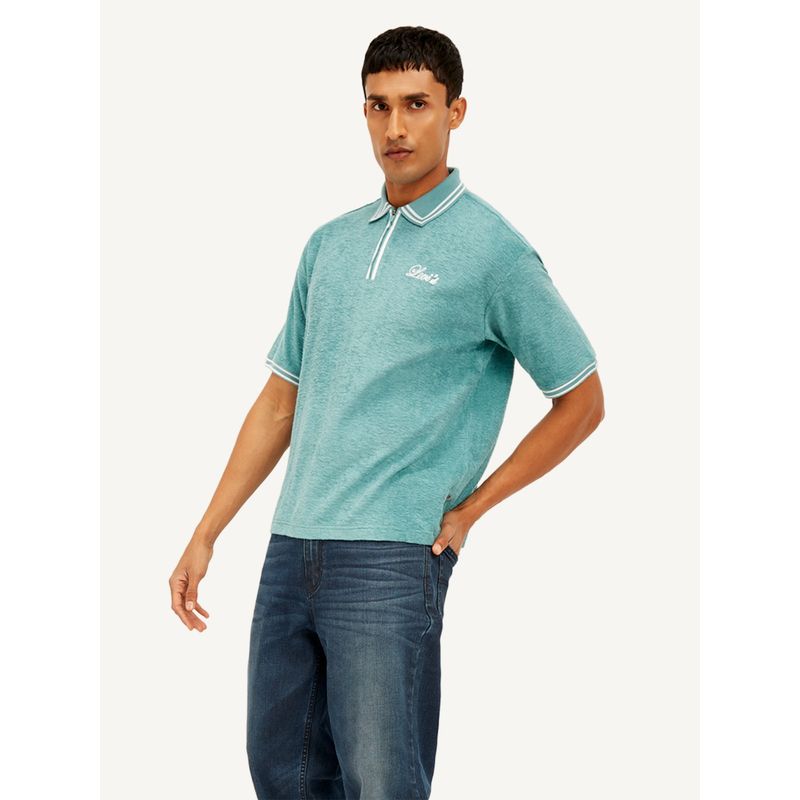Levi's Men Knitted Teal Polo T-Shirt (XL)