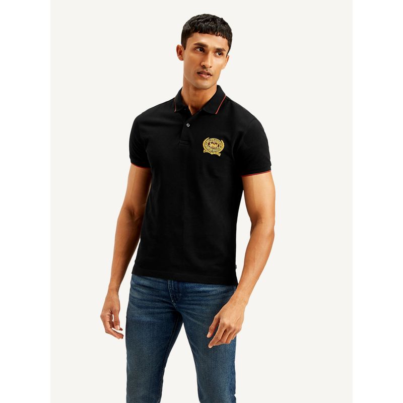 Levi's Men Solid Slim Fit Polo T-Shirt (S)