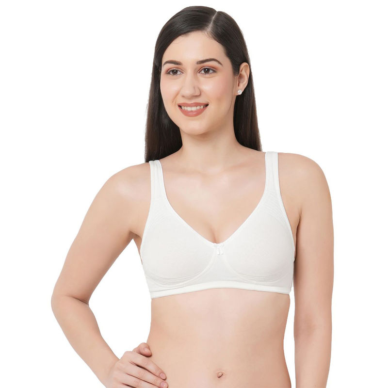 Inner Sense Organic Cotton Antimicrobial Seamless Side Support Bras (Pack Of 2)-White (32B)