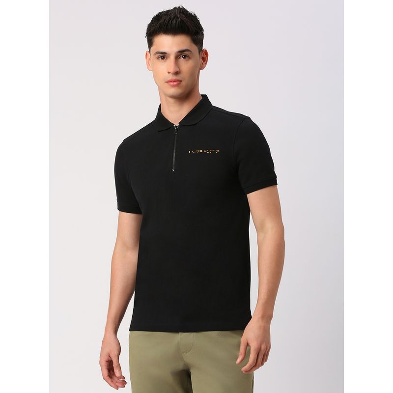 Black Regular Fit Men's Polo T-Shirt by Being Human Clothing main image 1