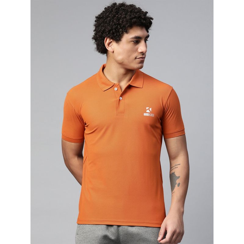 TOM BURG Men Orange Polo T-Shirt (M)