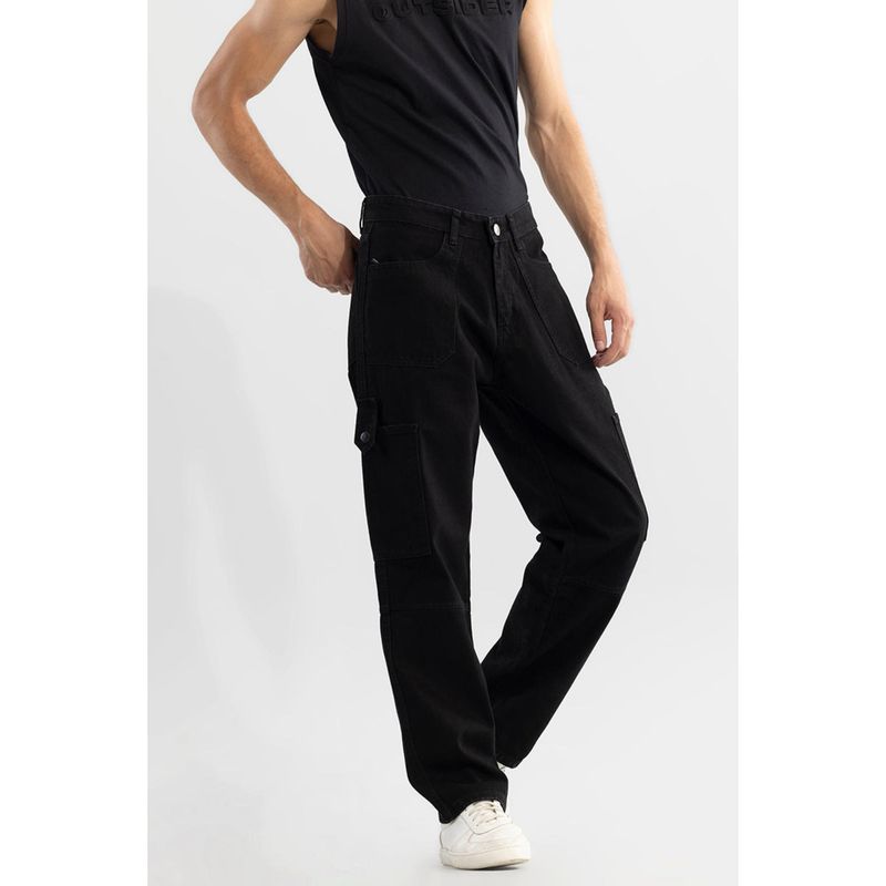 Snitch Droopy Black Baggy Fit Jeans (32)