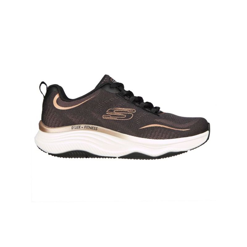 SKECHERS D'LUX FITNESS-PURE GLAM Black Sneakers (UK 3)