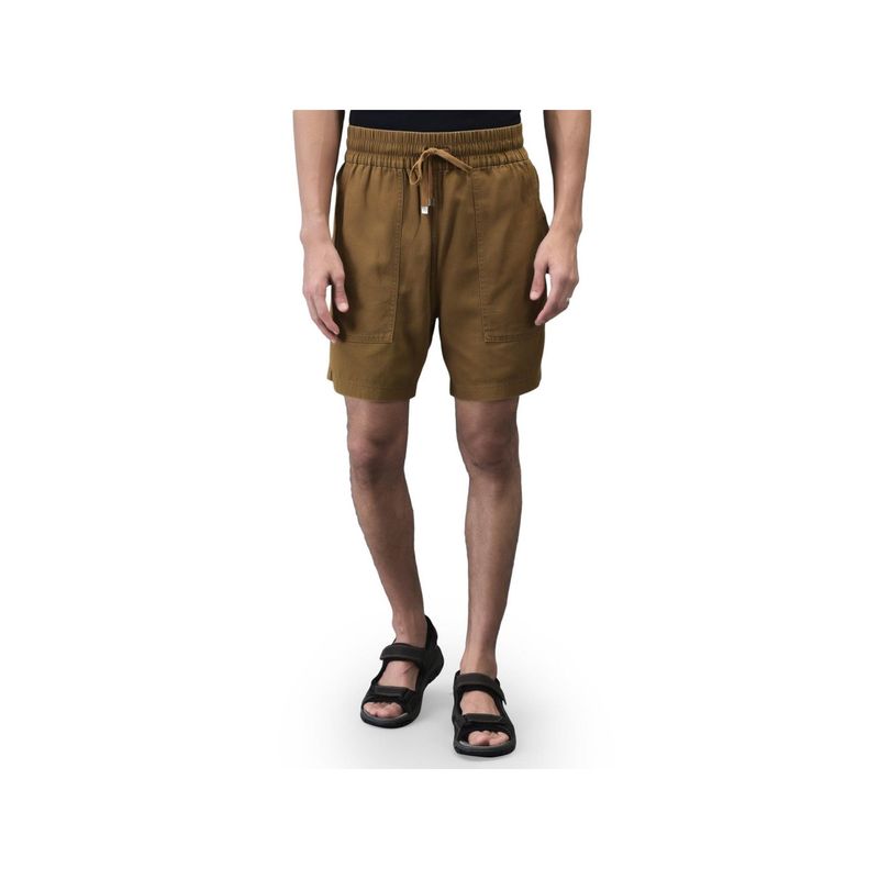 WOODLAND Mens Solid Brown Shorts (30)