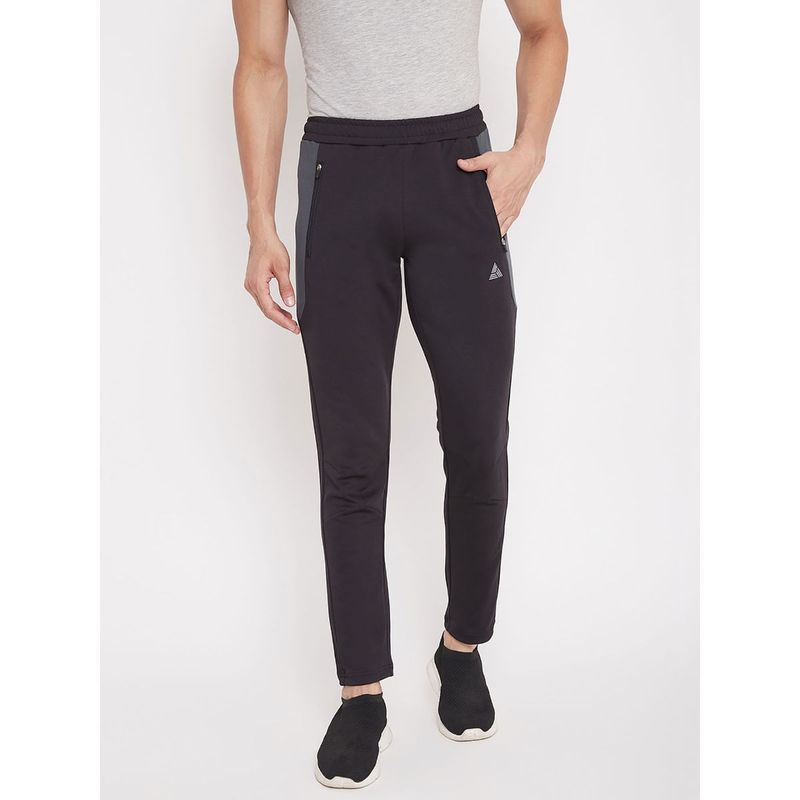 Athlisis Men Black Solid Slim Fit Training Pants (2XL)