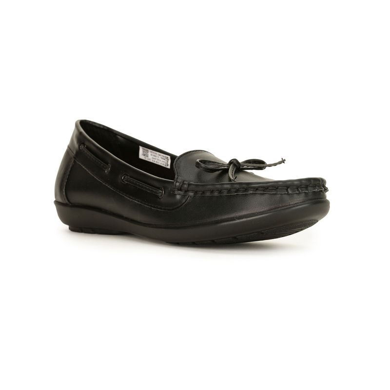 Bata Solid Black Loafers (UK 4)