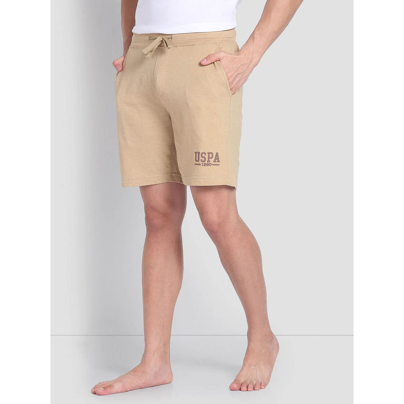 U.S. POLO ASSN. Solid Logo IYBF Knit Shorts Beige (L)