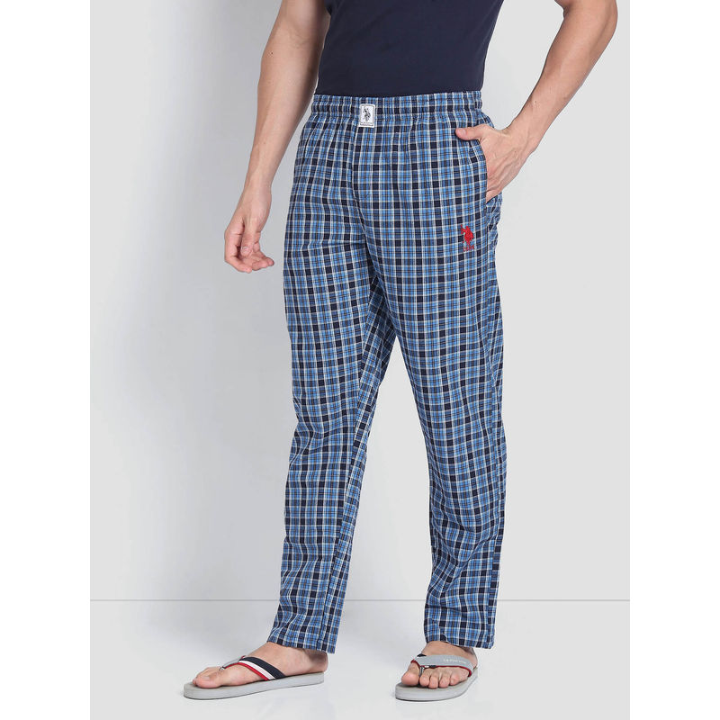 U.S. POLO ASSN. Comfort Fit Check LP001 Lounge Pants Blue (L)