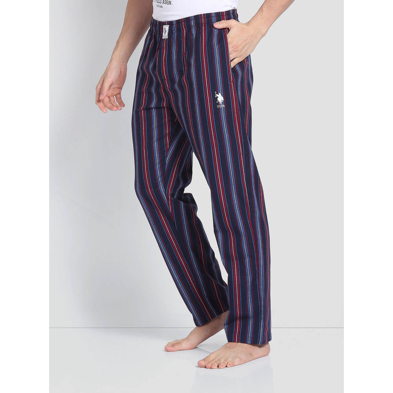 U.S. POLO ASSN. Striped Cotton LP001 Lounge Pants Blue (M)