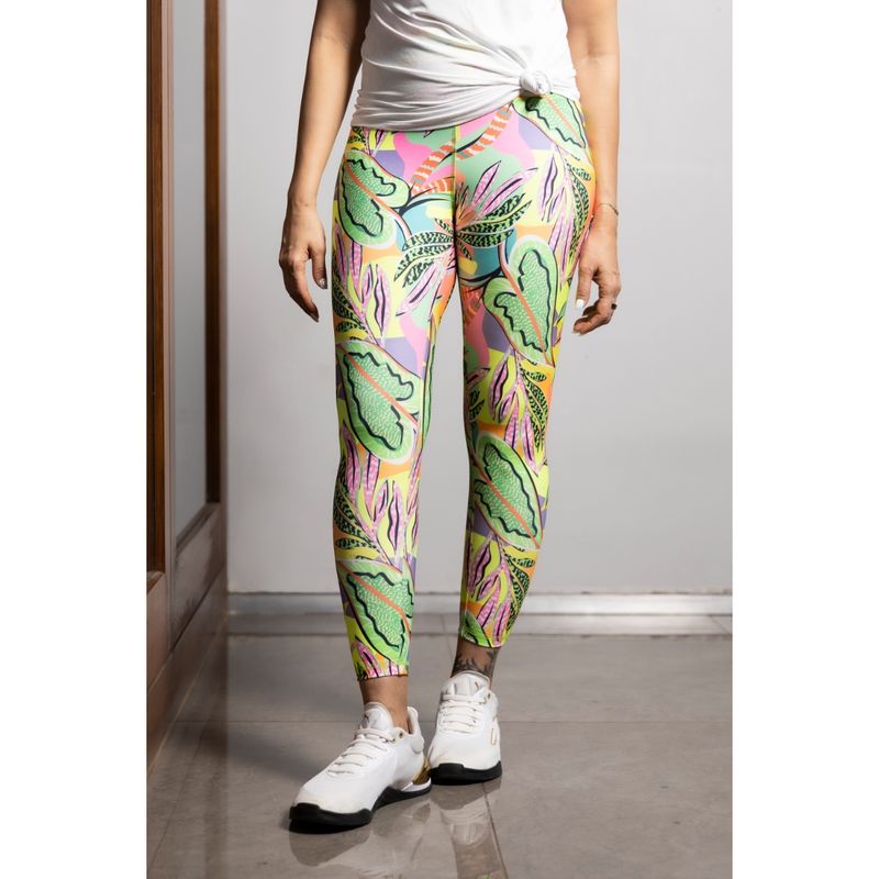 Tuna London Multicolour Neon Printed Tights (L)