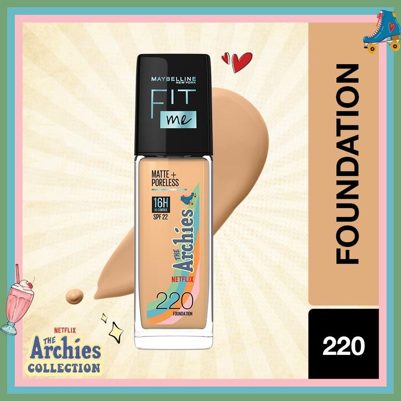 Maybelline New York Fit Me Matte+Poreless The Archies Collection Liquid Foundation - 220 Natural