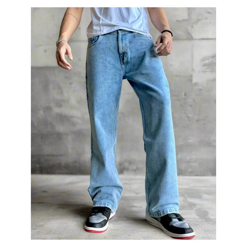 Off Duty India Blue Cloud Wash Baggy Fit Jeans