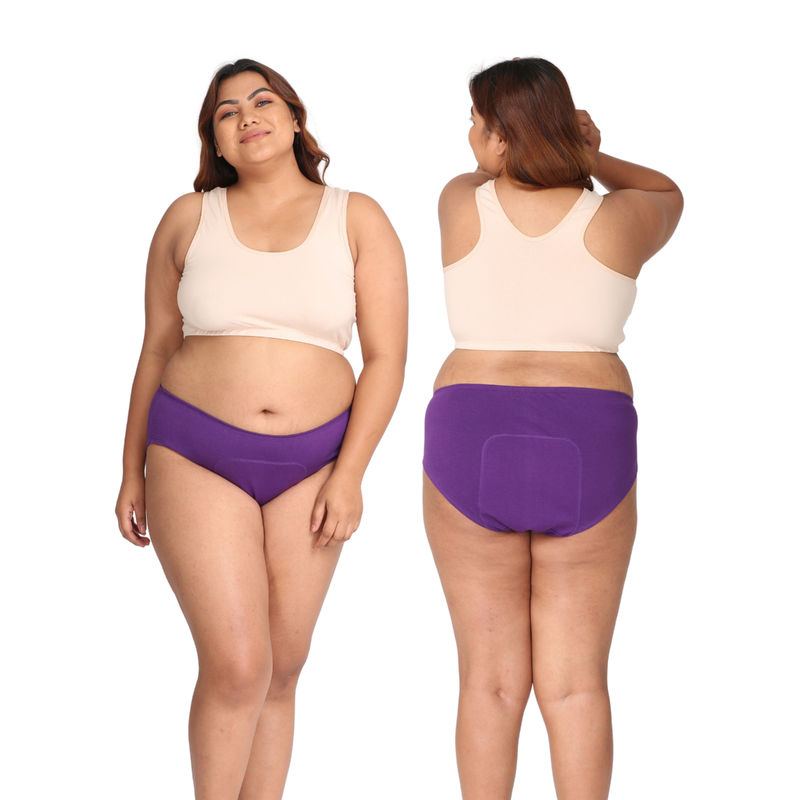 Adira Curvy Women Stain Free Purple Period Panties (Pack of 2) (5XL)