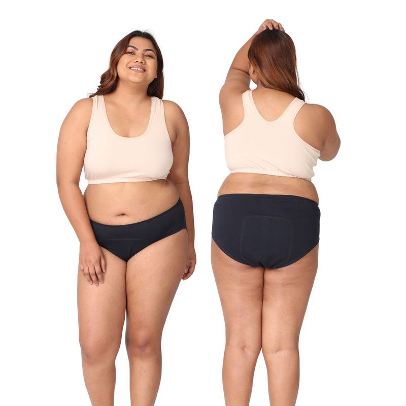 Adira Curvy Women Stain Free Navy Blue Period Panties (Pack of 2) (4XL)