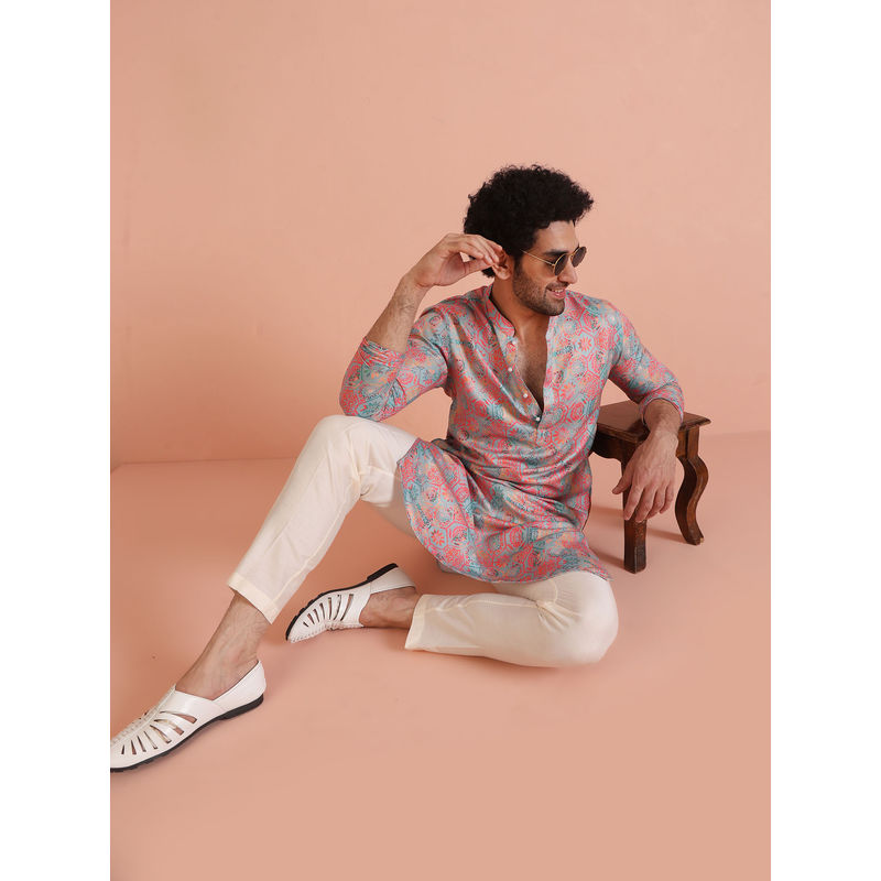 KISAH Men Multi-Color Kurta Trousers (Set of 2) (44)