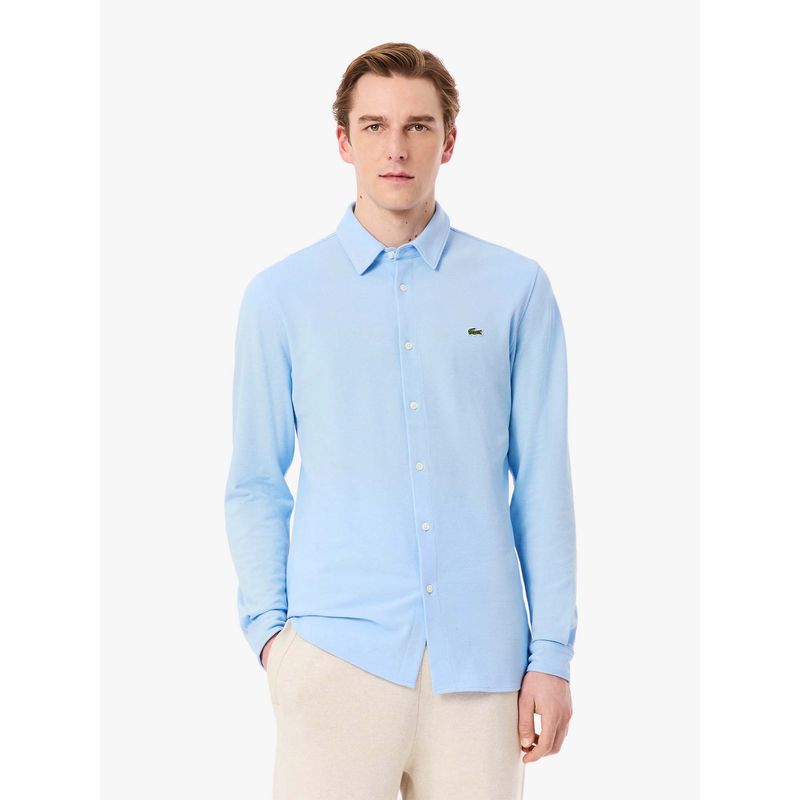 Lacoste Blue Solid Slim Fit Shirt (44)