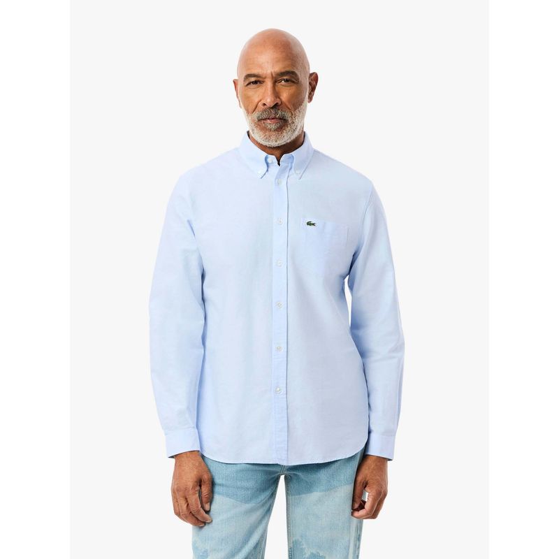 Lacoste Blue Solid Regular Fit Shirt (38)