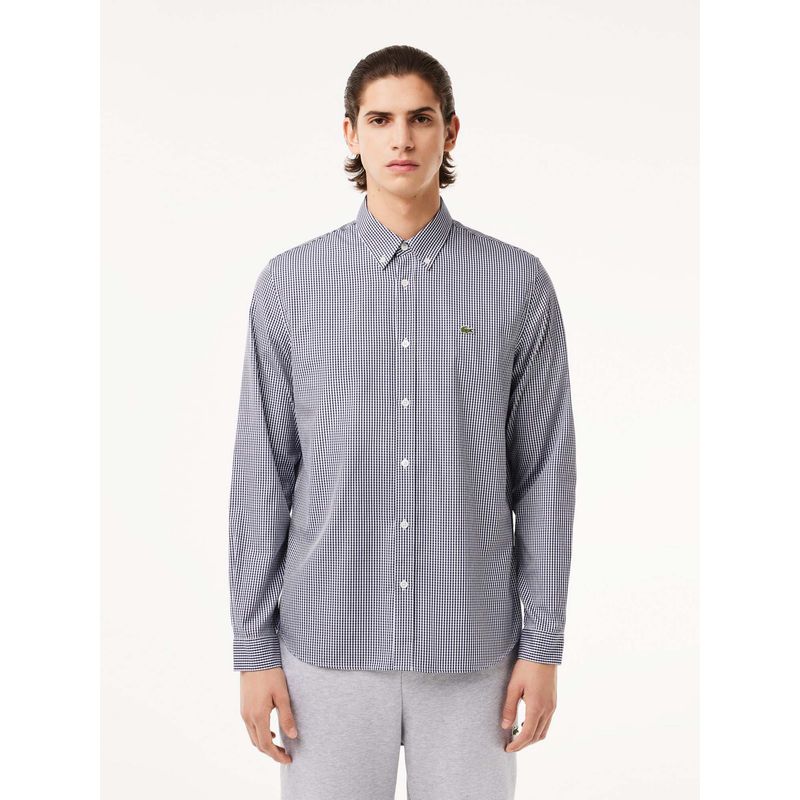 Lacoste Blue Checks Regular Fit Shirt (44)
