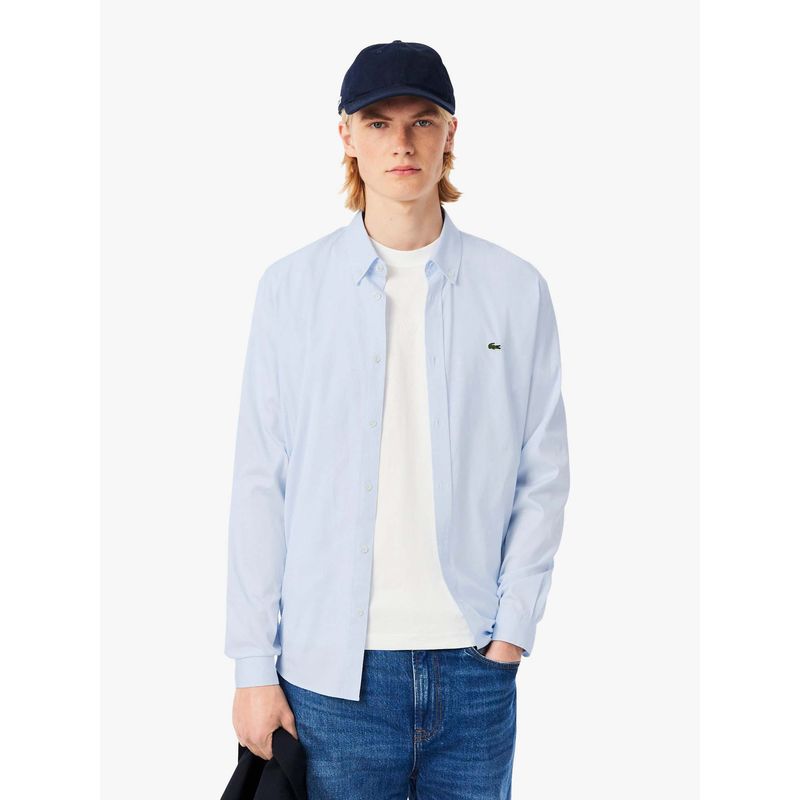 Lacoste Blue Solid Regular Fit Shirt (38)