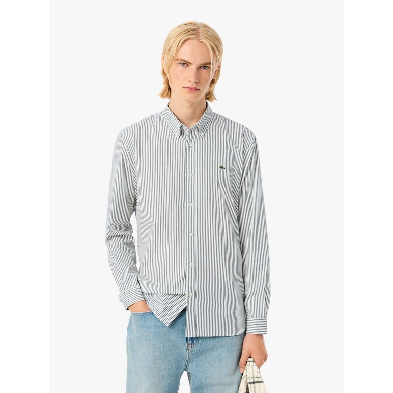 Lacoste White Stripes Regular Fit Shirt (44)