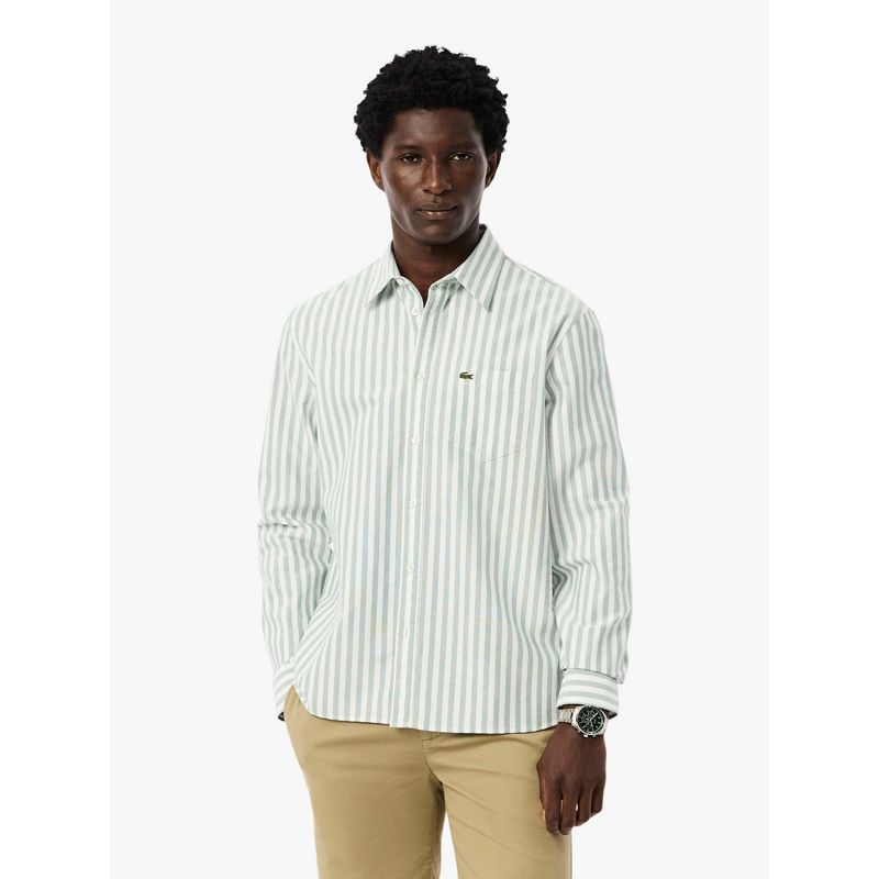 Lacoste Green Stripes Regular Fit Shirt (40)