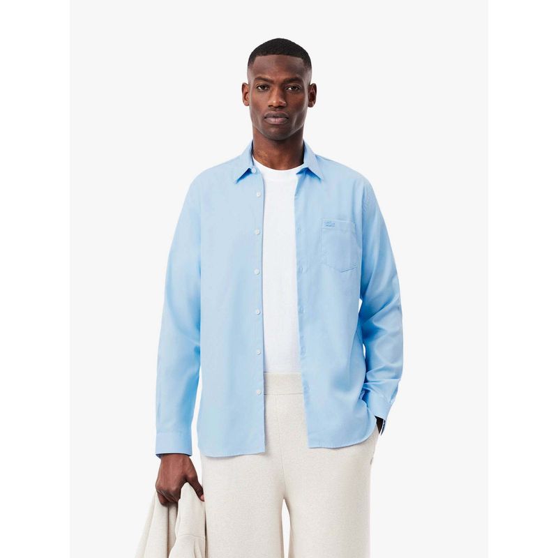Lacoste Blue Solid Regular Fit Shirt (38)