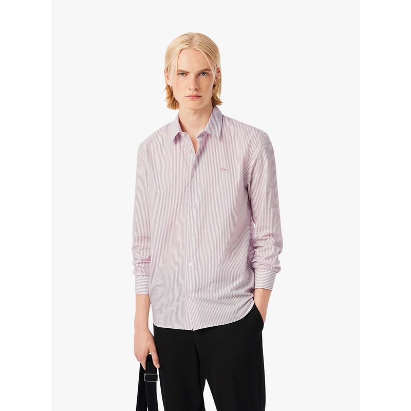 Lacoste Pink Stripes Regular Fit Shirt (38)