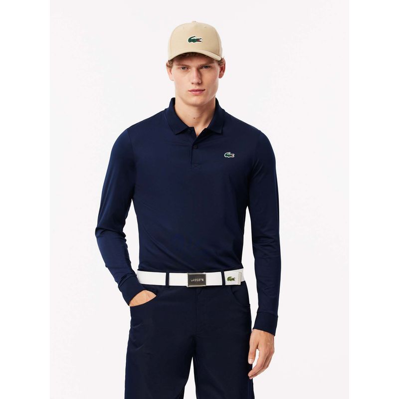 Lacoste Blue Solid Regular Fit Polo T-Shirt (S)