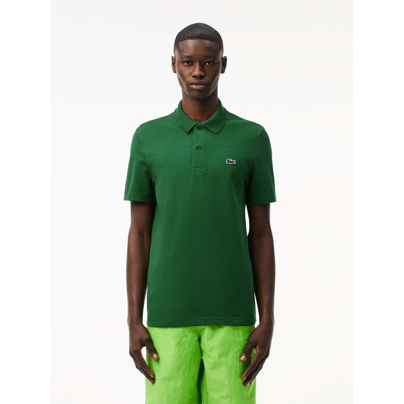 Lacoste Green Solid Regular Fit Polo T-Shirt (S)