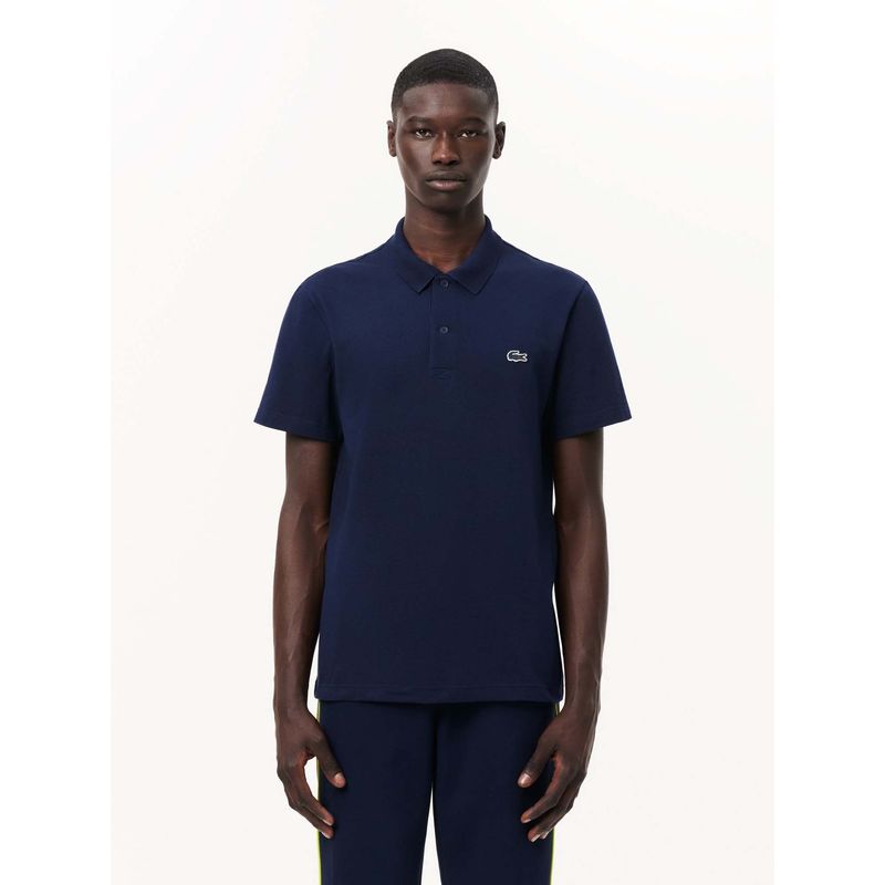 Lacoste Blue Solid Regular Fit Polo T-Shirt (S)