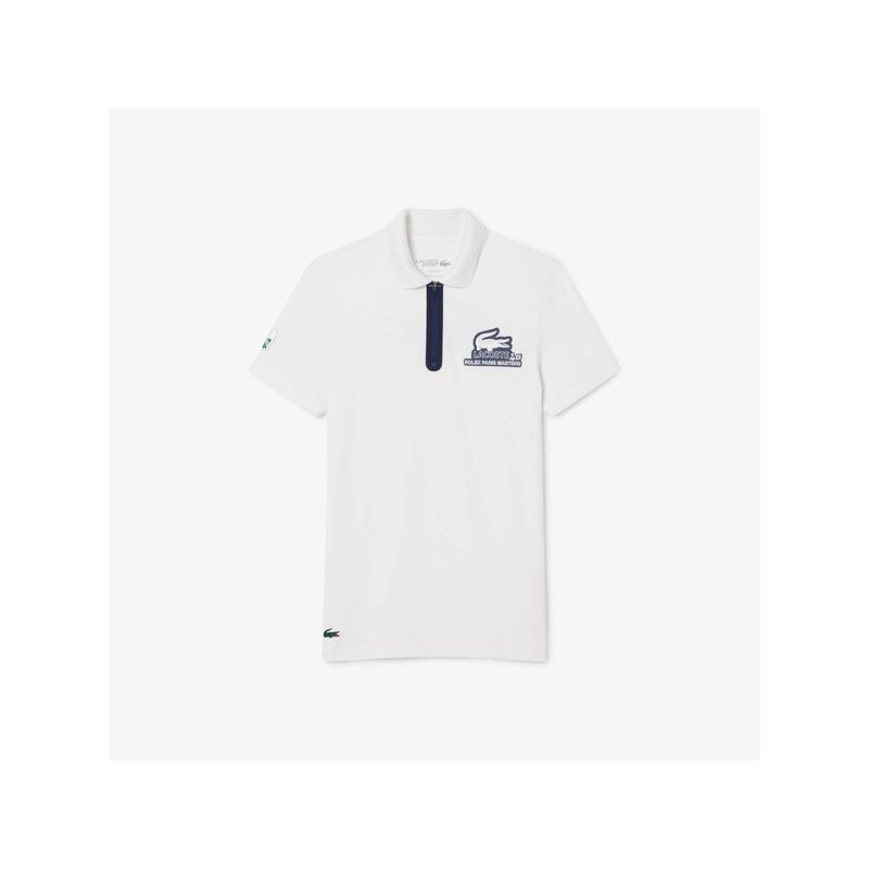Lacoste White Solid Regular Fit Polo T-Shirt (L)