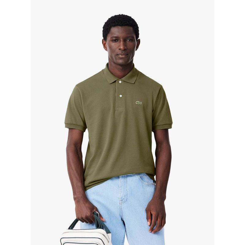 Lacoste Green Solid Straight Fit Polo T-Shirt (XS)