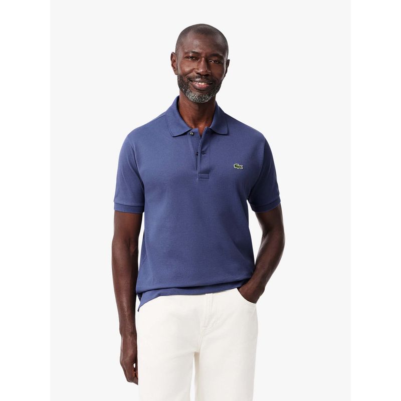 Lacoste Blue Solid Straight Fit Polo T-Shirt (4XL)