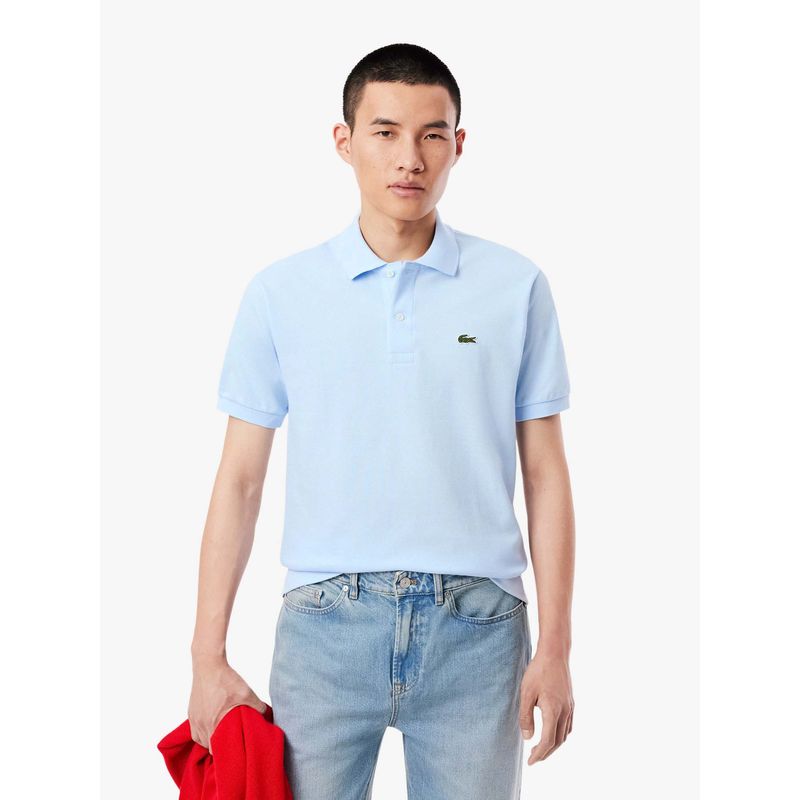 Lacoste Blue Solid Straight Fit Polo T-Shirt (XS)