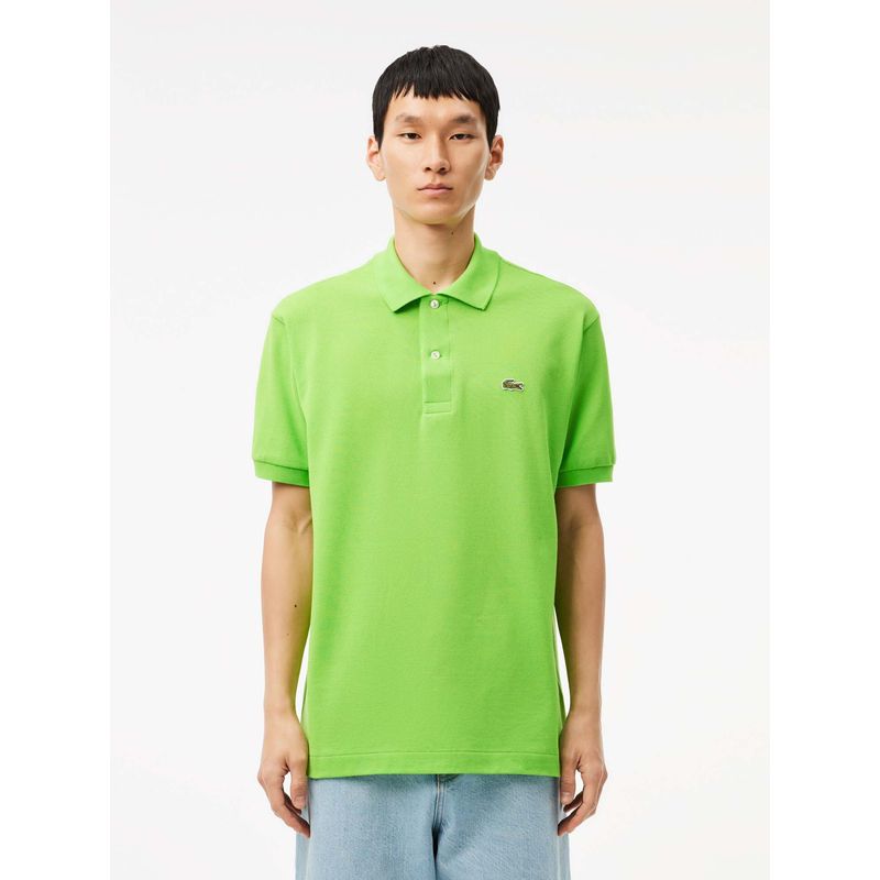 Lacoste Green Solid Straight Fit Polo T-Shirt (S)
