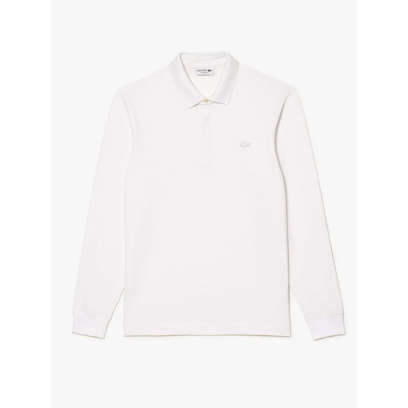 Lacoste White Solid Regular Fit Polo T-Shirt (S)