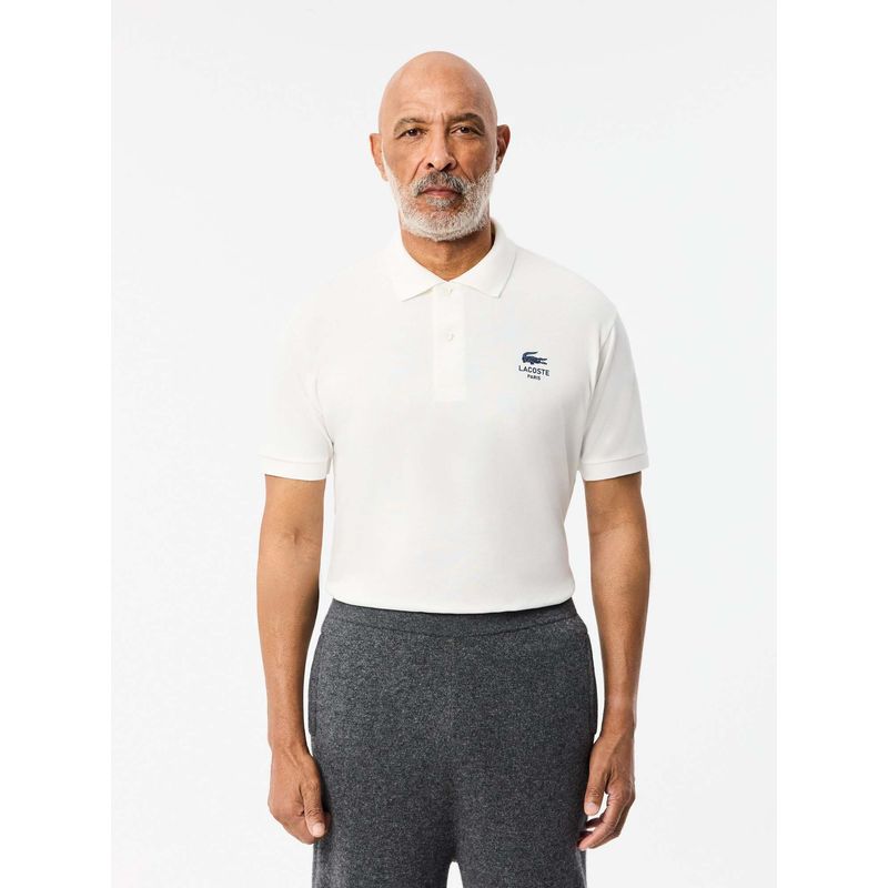 Lacoste White Solid Straight Fit Polo T-Shirt (3XL)