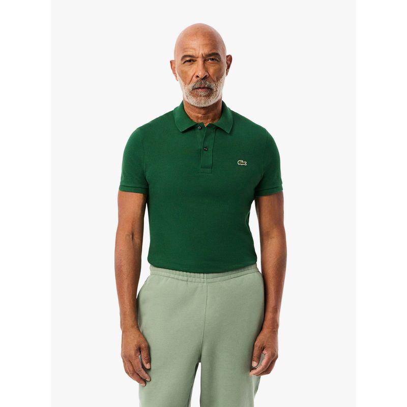 Lacoste Green Solid Slim Fit Polo T-Shirt (S)