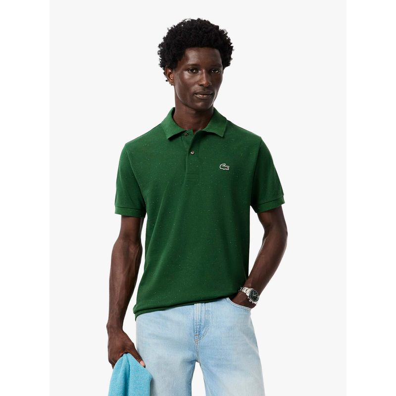 Lacoste Green Solid Straight Fit Polo T-Shirt (S)