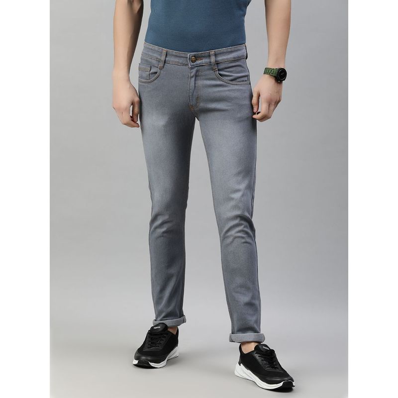 Urbano Fashion Men Light Grey Slim Fit Washed Jeans Stretchable (36)