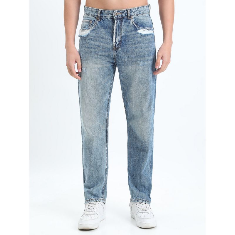 SHOWOFF Men Blue Straight Fit Jeans (30)