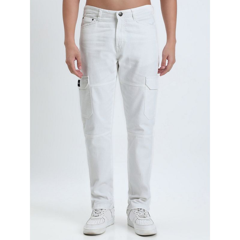SHOWOFF Men White Slim Fit Jeans (30)