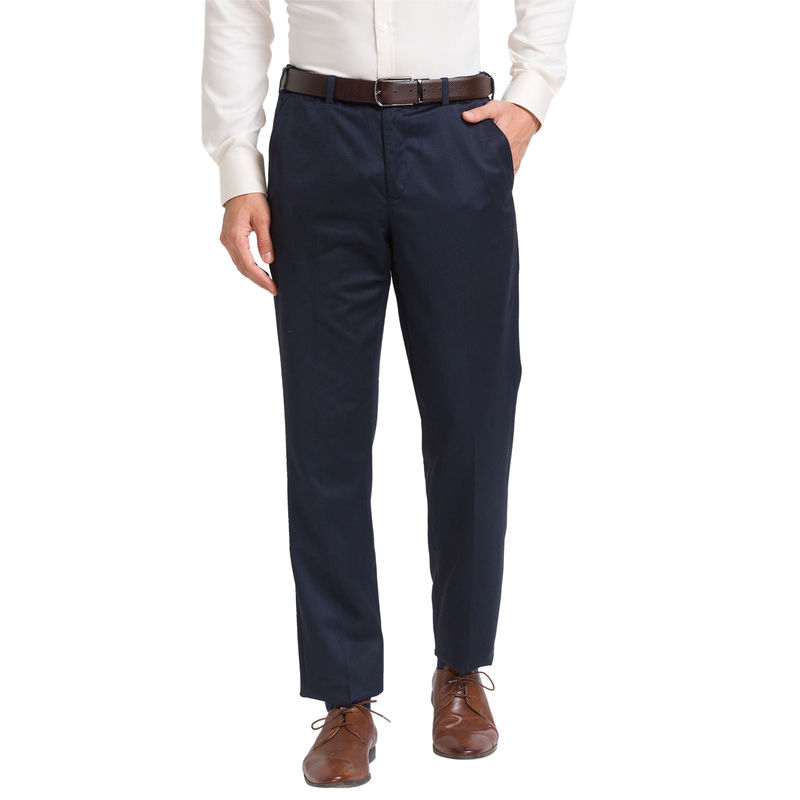 Park Avenue Super Slim Fit Solid Grey Trouser (38)